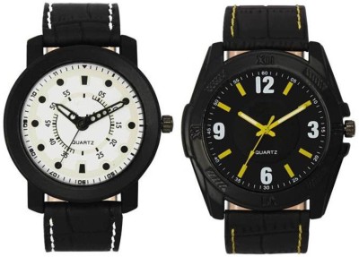 FASHION POOL VOLGA MEN'S WATERPROOF ROUND BLACK & ROUND BLACK YELLOW COMBO PERFECT WATCH FOR PROFESSIONAL WEAR FOR MEN Watch  - For Boys   Watches  (FASHION POOL)