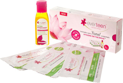 

everteen intimate care travel essentials Intimate Wipes(15 ml, Pack of 1)