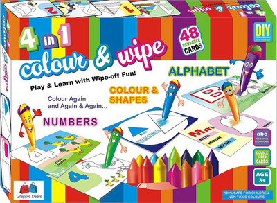 

GRAPPLE DEALS Colour N Wipe Colouring Kits Play And Learn With Wipe Off Fun For Kids.