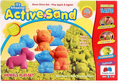 

GRAPPLE DEALS Active Sand Animal Play Set Modeling Sand Never Dries Out For Kids.`