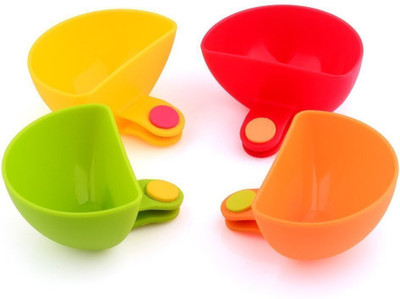 

Skywalk Dip Clips- 4pcs Plate Clips, Sauce Clips, Dipping Clips, Condiment Clips Unique Serving Item Plastic Bowl Set(Multicolor, Pack of 4)