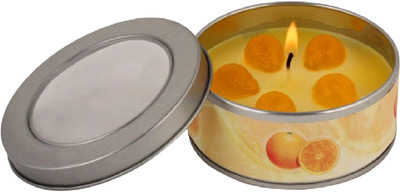 

Ammvi Creations High Quality Lime Fragrance Tin Fruit Candle for Diwali and General Home Décor Candle(Yellow, Pack of 1)