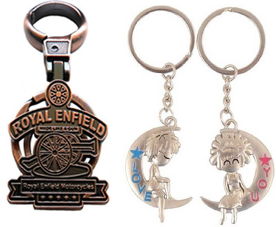 

MGP Fashion Royal Enfield With Couple Key Chain-716 Locking Key Chain(Multicolor)