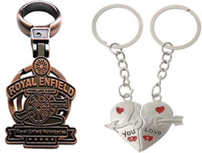 

MGP Fashion Royal Enfield With Couple Key Chain-719 Locking Key Chain(Multicolor)