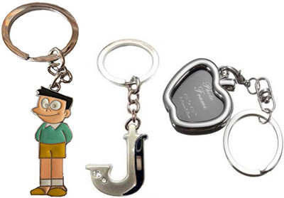 

MGP Fashion Cartoon With Alphabets And Black Apple Photo Frame Key Chain-783 Locking Key Chain(Multicolor)