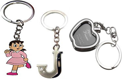 

MGP Fashion Cartoon With Alphabets And Black Apple Photo Frame Key Chain-793 Locking Key Chain(Multicolor)