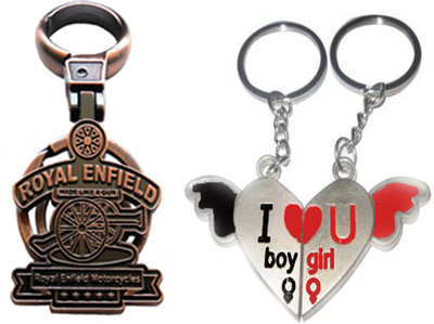 

MGP Fashion Royal Enfield With Couple Key Chain-734 Locking Key Chain(Multicolor)