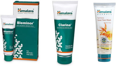 

Himalaya bleminor anti blemish cream,clarina anti acne face wash gel, fairness kesar face wash(Set of 3)