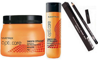 

Matrix Opti Care Smooth Straight Hair Spa With Shampoo & Mac Pencil Kajal(Set of 3)