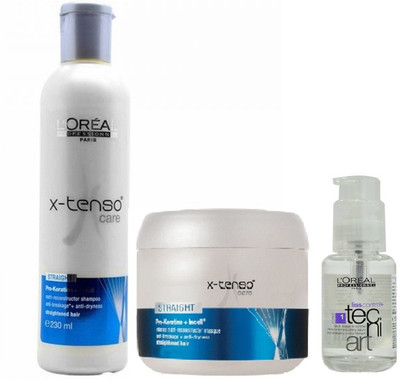 

L'Oreal Paris Paris Professionnel X-Tenso Care Shampoo & Masque & TecniArt LissControl+ Serum kit.(Set of 3)