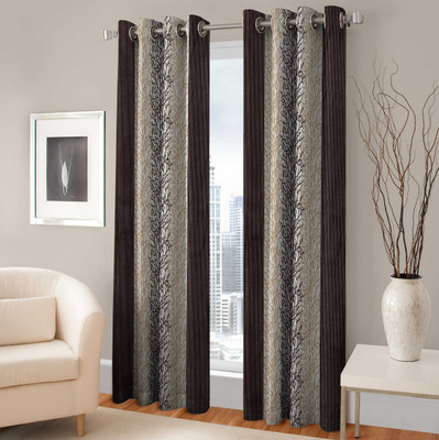 Fabaron Polyester Window Curtain 153 cm (5 ft) Single Curtain(Printed Brown) available at flipkart for Rs.179