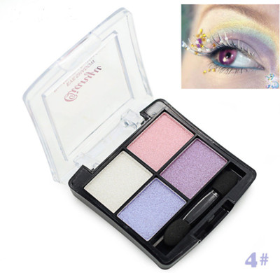 

ucanbe Fashion 4 colors glitter eyeshadow naked palette natural brand cosmetic makeup smokey make up shining eye shadow with brush set 1 ml(multicolor)