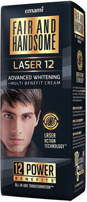 

emami Fair & Handsome Laser 12 Advanced Whitening Multi Benefit Cream, 30g pack of 2(60 ml)
