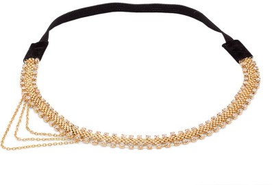 

Voylla CZ Embellished Gold-Tone Head Gear With Stretchable Band Hair Band(Gold)