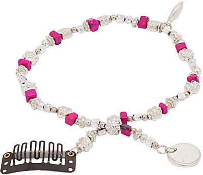 

Voylla Trendy hair accessory with multicoloured beads adornment Hair Pin(Silver)