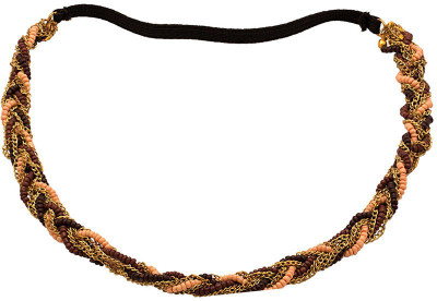 

Voylla Beaded Had Band With Multicolor Theme Hair Band(Gold)