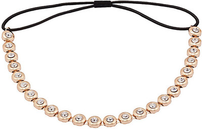 

Voylla cz embellished black head band Hair Band(Gold)