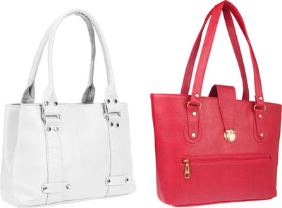 

Lady bar Shoulder Bag(White, Pink), Pink;white