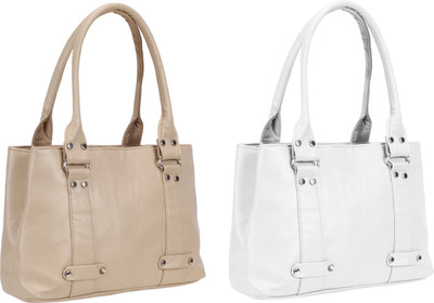 

Lady bar Shoulder Bag(Tan, White)