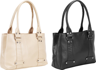 

Lady bar Shoulder Bag(Beige, Black)