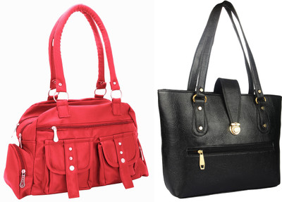 

Lady bar Shoulder Bag(Pink, Black), Black;pink