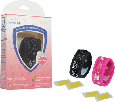 

Safe-O-Kid Pack of 2 - SPACE+JUNGLE Anti-Mosquito Band, 4 Refills, 6 FREE Mosquito Patches, DEET-Free, Reusable, Mosquito Repellent Band(Pack of 2)