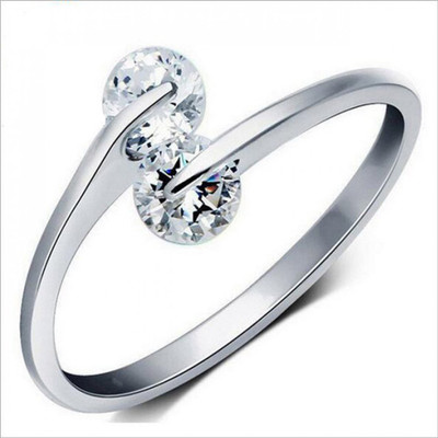 

staybeautiful Double crystal ring Alloy Silver Plated Ring