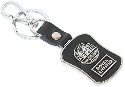 

Shubheksha Royal Enfield Bike Logo Leather-Metallic Locking Key Chain Key Chain