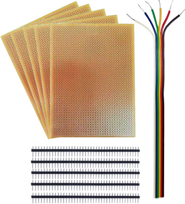 

Elph General Purpose PCB Printed Circuit Board with 2.54 mm Male Berg Strips and 2 Meter 6-core Ribbon Wire(Multicolor)