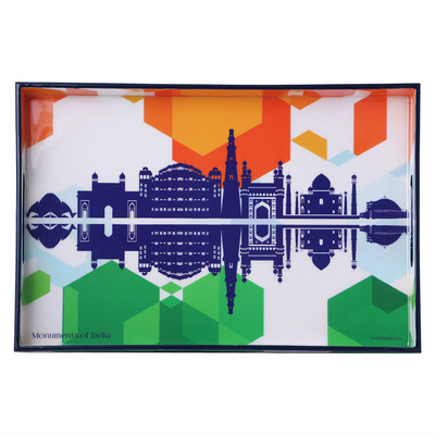 

toshakhana Large MDF Tri Colour India Tray