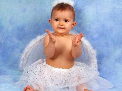 

Cute Baby Doll Dressed as Angel ON HI QUALITY LARGE PRINT 36X24 INCHES Photographic Paper(36 inch X 24 inch, Rolled)