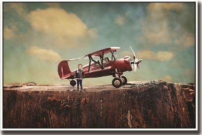

Boy with Aeroplane ON HI QUALITY LARGE PRINT 36X24 INCHES Photographic Paper(36 inch X 24 inch, Rolled)