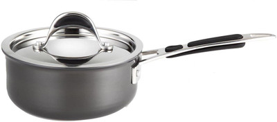 

Greenchef Sauce Pan - 160mm HA With Lid Sauce Pan 16 cm diameter(Hard Anodised, Non-stick), Black