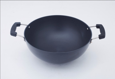 

Rajesh kadhai hard anodised 13no Kadhai 23 cm(Hard Anodised), Black