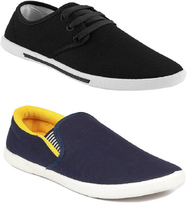 

Chevit Men's Combo Pack of 2 Sneakers For Men(Black, Blue