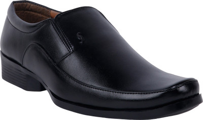 

Highfly Men's Black Comfortable Formal Slip-On Shoes Slip On For Men(Black