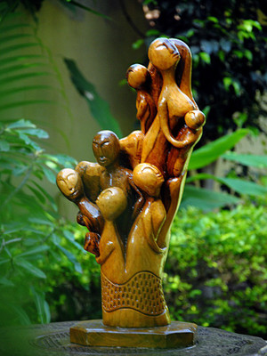 

shankh Creations Decorative Showpiece - 48 cm(Wooden, Brown)