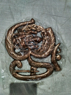 

MATERIALCRAFT OM GANESH PLATE Decorative Showpiece - 20 cm(Aluminium, Brown)