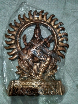 

MATERIALCRAFT STANDING KIRAN SARASVATI PLATE Decorative Showpiece - 26 cm(Aluminium, Brown)