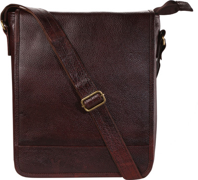 

Ayesha Leather Works Women Evening/Party Brown Genuine Leather Sling Bag