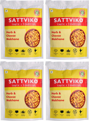 

Sattviko Herb & Cheese Makhana Lite Snacks Pack of 4 - 23 gram each(92, Pack of 4)