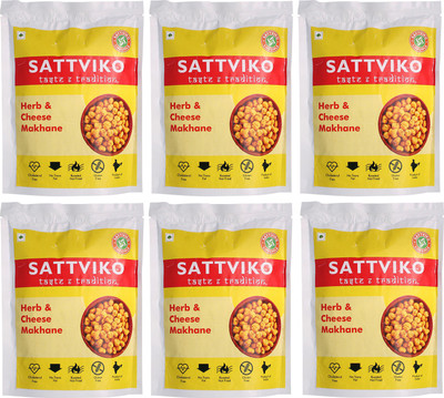 

Sattviko Herb & Cheese Makhana Lite Snacks Pack of 6 - 23 gram each(138, Pack of 6)