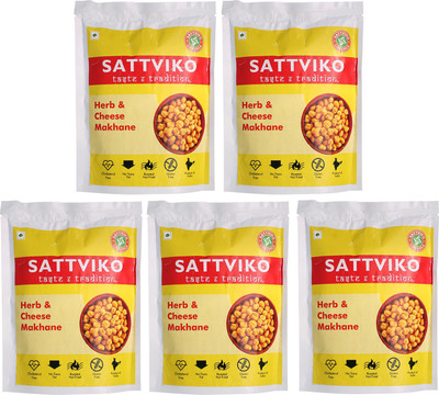 

Sattviko Herb & Cheese Makhana Lite Snacks Pack of 5 - 23 gram each(115, Pack of 5)