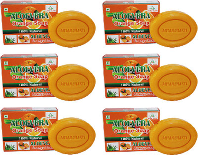 

AryanShakti Aloevera Orange Soap | 100% natural(450 g, Pack of 6)