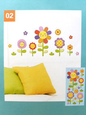 

DUS10  Kids Room/Home Wall Decor Sticker ,PVC Vinyl, Multicolor, Flowers Theme ,Finish Size on Wall - 100 cm x 38 cm x 1 cm - Pack of 1 Sticker(Pack of 1