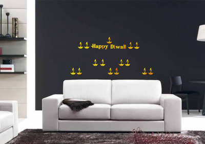 

Naveed arts  Acrylic Sticker Sticker(Pack of 14, Gold mirror
