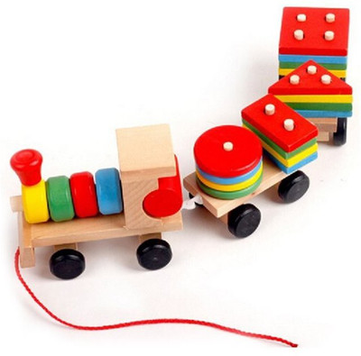 

Munchkinz Pull Along Wooden Train with Shape Stackers(Multicolor)