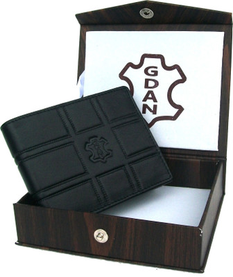 

G.Dan Men Tan Genuine Leather Wallet(7 Card Slots), Black