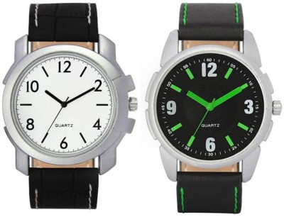 FASHION POOL VOLGA MEN'S WATERPROOF GREEN WHITE ROUND DIAL COMBO SPECIAL EDITION BLACK & WHITE PERFECT COMBINATION Watch  - For Boys   Watches  (FASHION POOL)