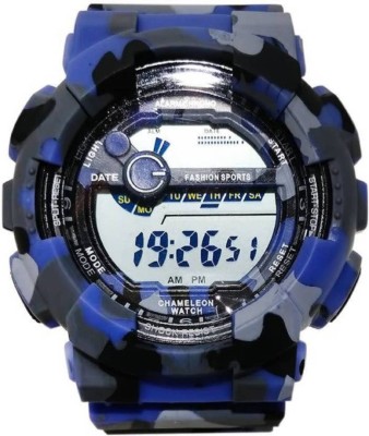 MKS Gents Blue Army Pattern Chronograph Watch - For Men Watch  - For Men   Watches  (MKS)